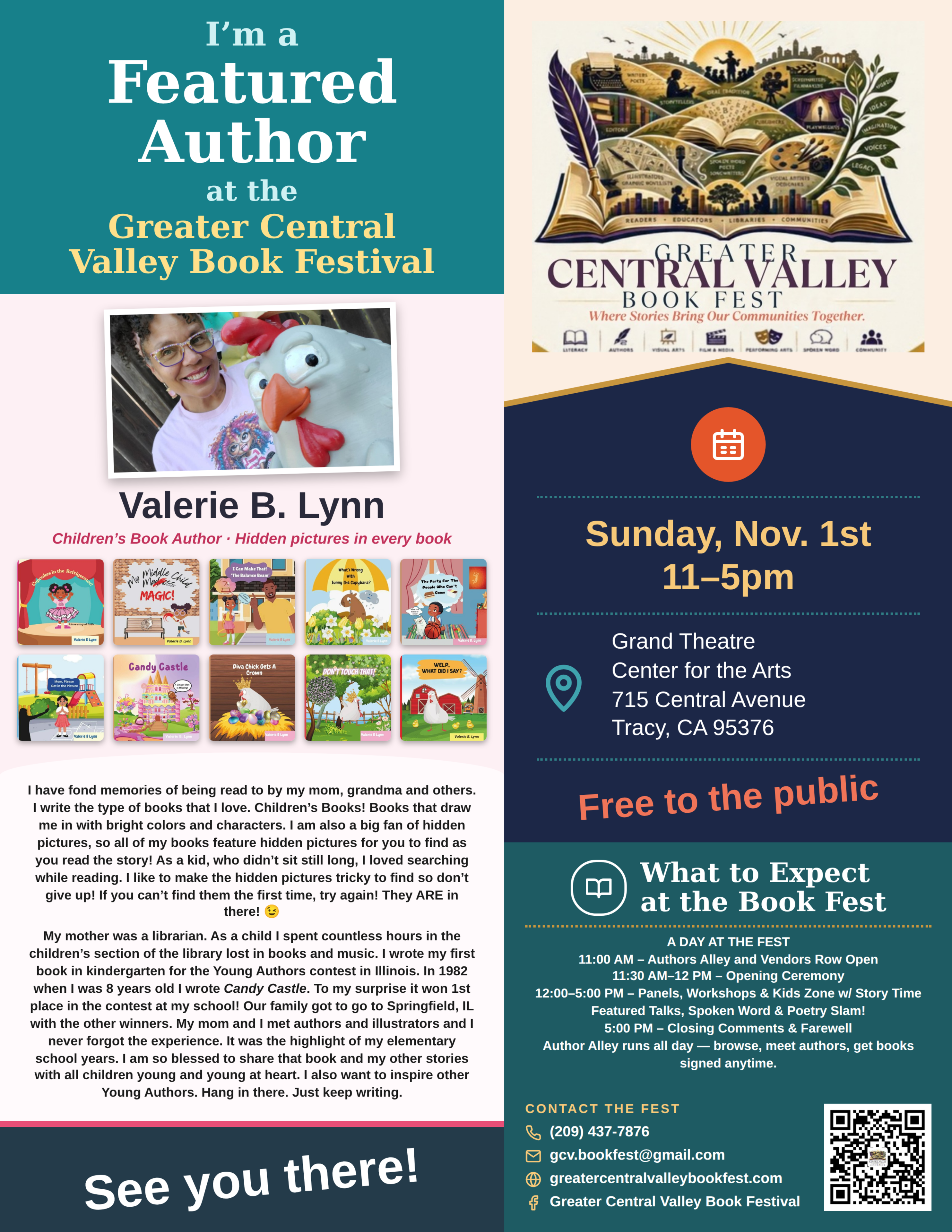 Valerie B. Lynn — Featured Author placard, Greater Central Valley Book Fest